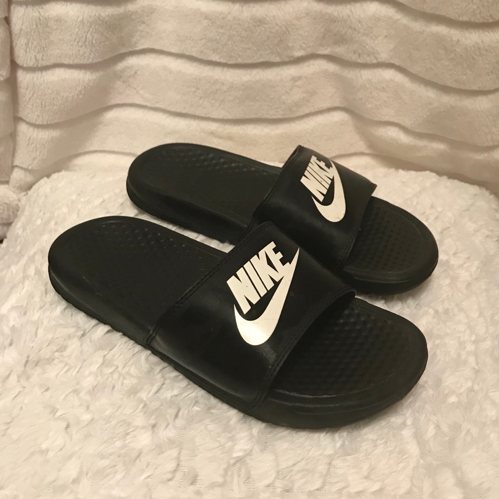 Black Nike Slides